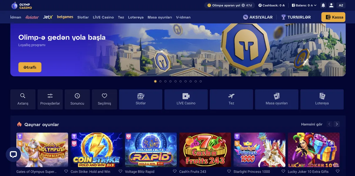 Olimp Casino Azerbaijan – yerli bazar üçün uyğunlaşdırılmış servis